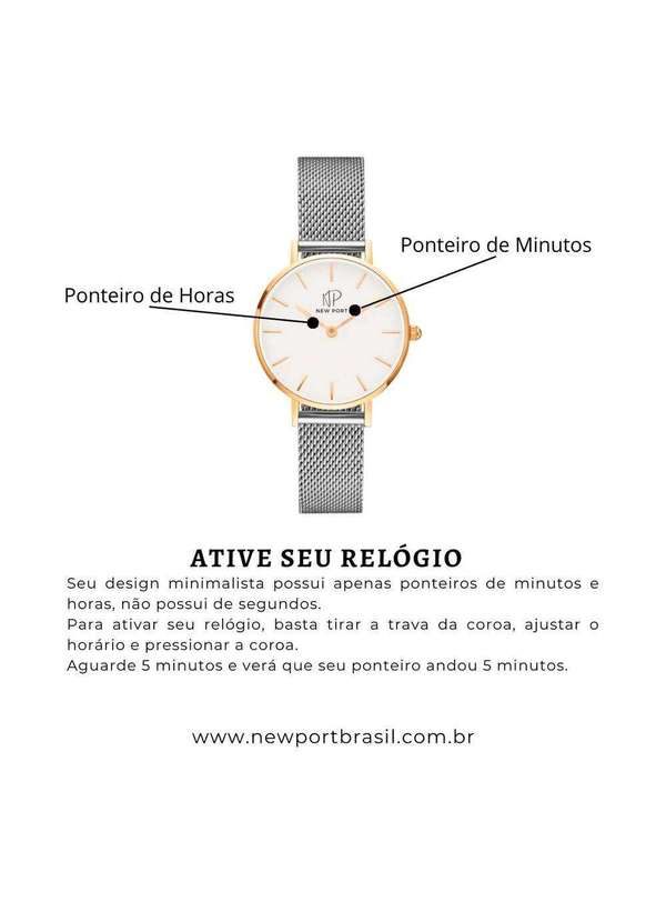 New Port - Relógio Feminino Bicolor Casual Sofisticado 32mm com 2 Unica 5