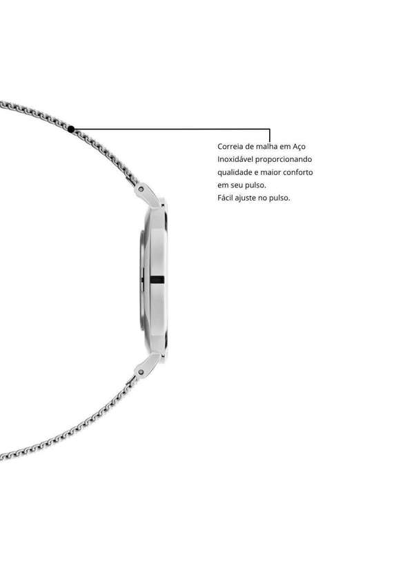 New Port - Relógio Feminino Prata Casual Delicado 32mm com Bracelete Unica 5