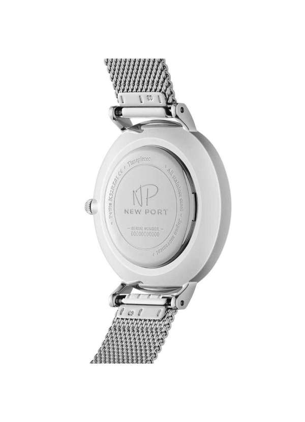 New Port - Relógio Feminino Prata Casual Delicado 32mm com Bracelete Unica 6