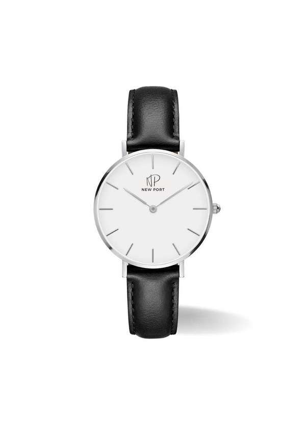 New Port - Relógio Feminino Preto Casual Elegante Clássico New Port 32mm Unica