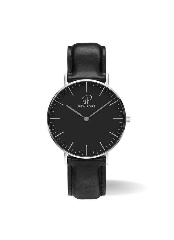 New Port - Relógio Feminino Pulseira de Couro Riverside Minimalista 40mm Unica
