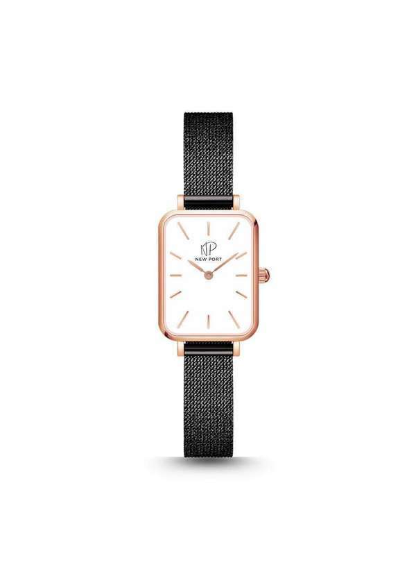 New Port - Relógio Feminino Quadrado Casual Elegante de Pulso New Port Unica