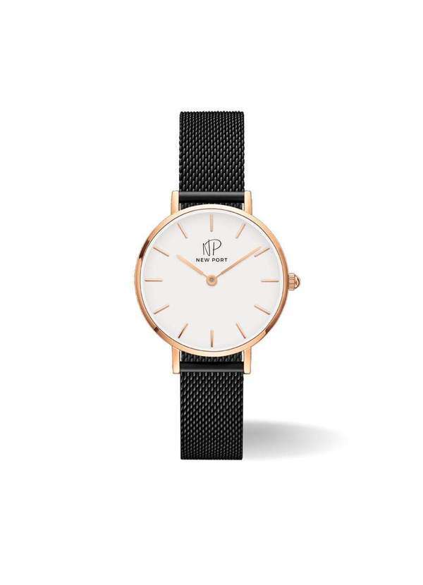 New Port - Relógio Feminino Rosé Casual Elegante Clássico New Port Unica