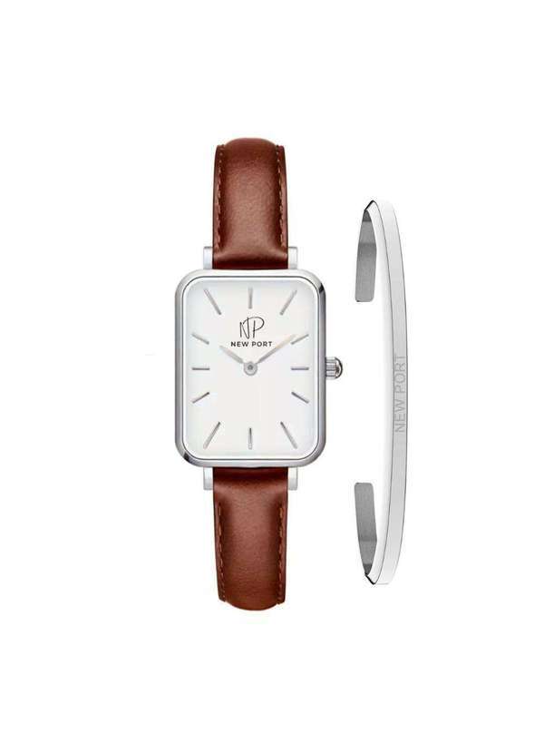 New Port - Relógio Quadrado Feminino Elegante com Bracelete Ajustável Unica