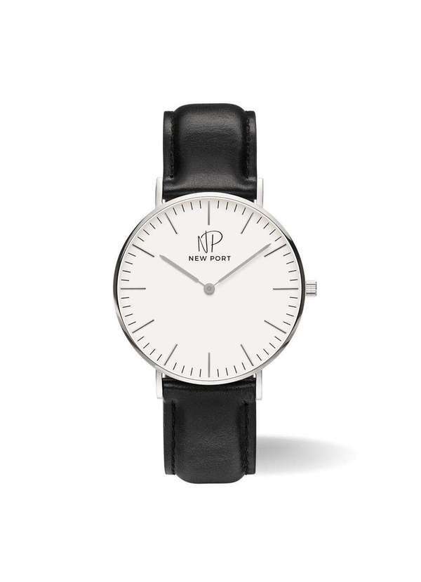 New Port - Relógio Masculino Analógico Casual de Luxo New Port Preto 40mm Unica