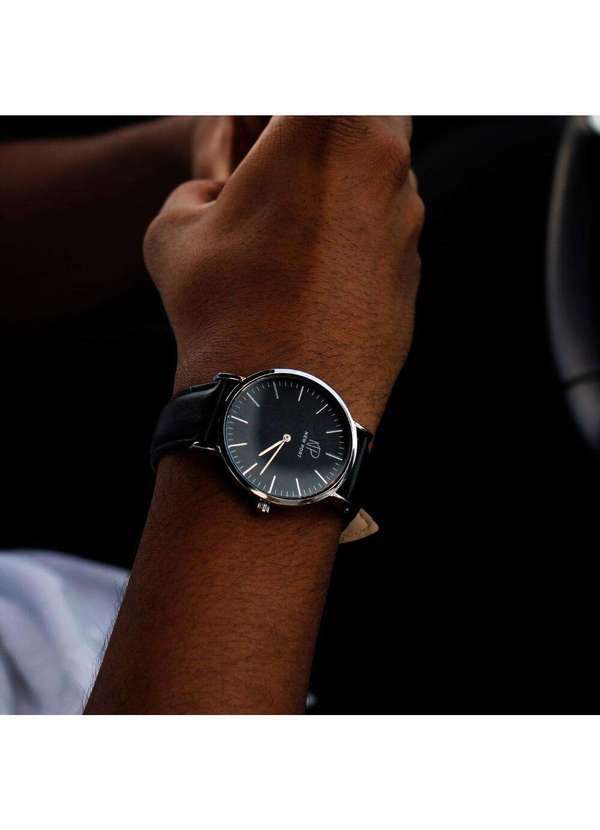 New Port - Relógio Masculino Casual Couro Elegante Analógico 40mm Unica 4