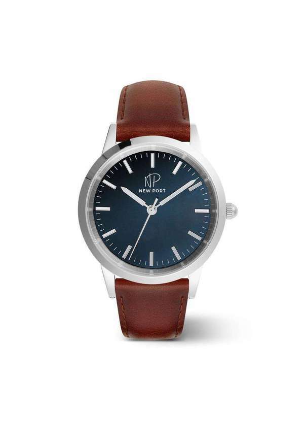 New Port - Relógio Masculino Elegante Prata Casual Analógico New Port Unica