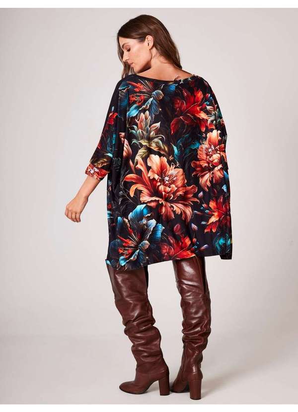 Yacamim - Bata Ampla Alongada Estampa de Onça com Pedrinhas Yacamim B28 Estampado 3