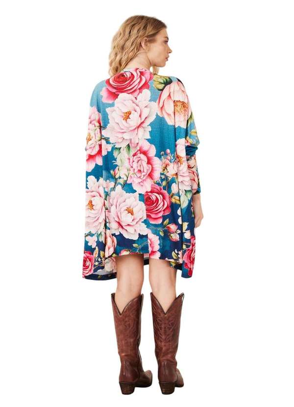 Yacamim - Bata Ampla Azul com Pedrinhas Guadalupe Yacamim B23 Mex Estampado 2