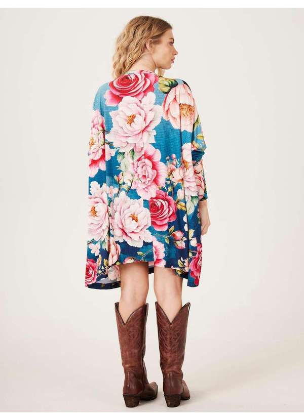 Yacamim - Bata Ampla Azul com Pedrinhas Guadalupe Yacamim B23 Mex Estampado 5