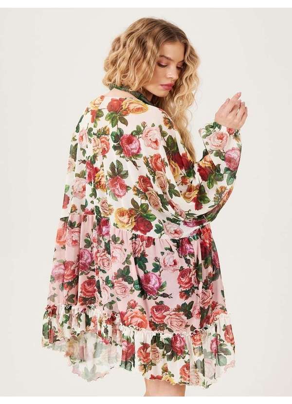 Yacamim - Bata Ampla de Tule Alongada Rosa Patchwork Yacamim B12 Paris Patchwork 3