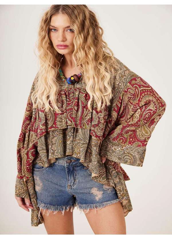 Yacamim - Bata Ampla Marsala Cashmere Patchwork Yacamim B31 Patchwork 2