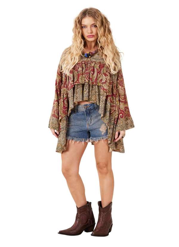 Yacamim - Bata Ampla Marsala Cashmere Patchwork Yacamim B31 Patchwork 4