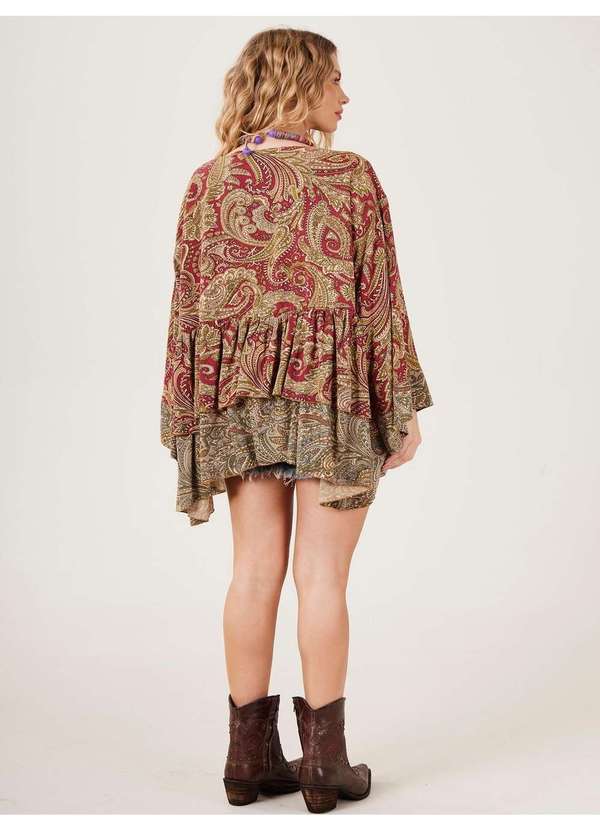 Yacamim - Bata Ampla Marsala Cashmere Patchwork Yacamim B31 Patchwork 5