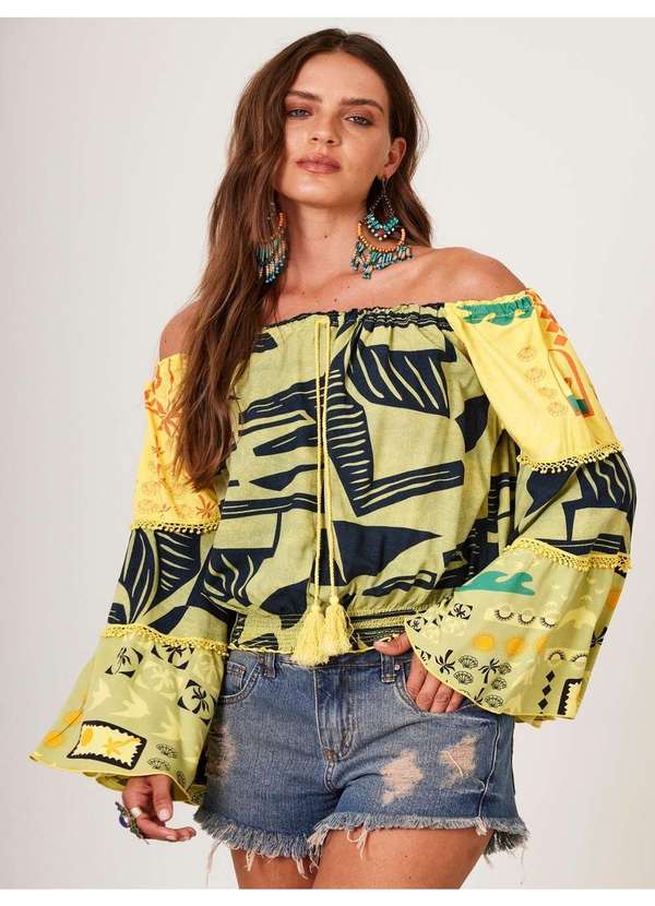 Yacamim - Bata Ciganinha Amarela Patchwork Yacamim B9 Estampado 5