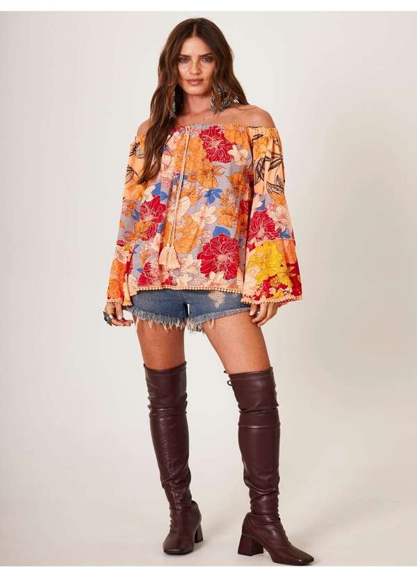 Yacamim - Bata Ciganinha Laranja Estampado Patchwork Yacamim B3 Patchwork 5