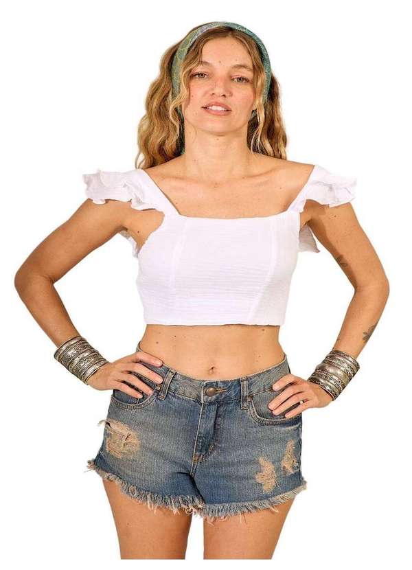 Yacamim - Cropped de Amarração nas Costas Branco Yacamim F10 Branco 3