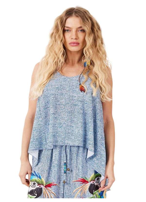 Yacamim - Regata Alongada Costas Azul Estampada Yacamim A10 Estampado