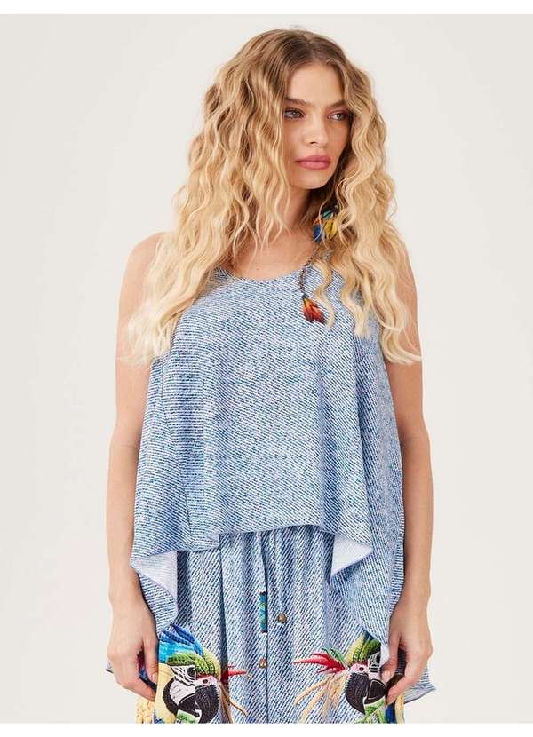 Yacamim - Regata Alongada Costas Azul Estampada Yacamim A10 Estampado 5