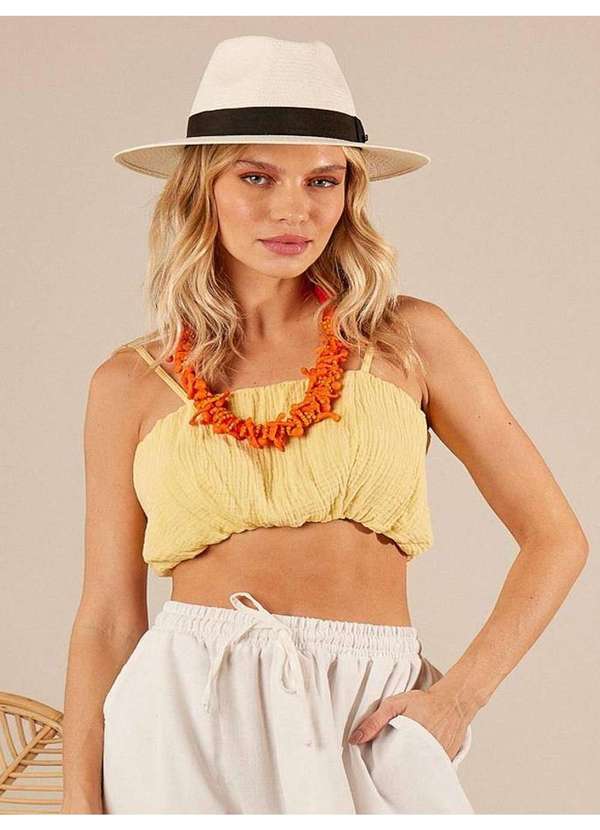 Yacamim - Top Faixa com Lastex Amarelo Yacamim F5 Amarelo