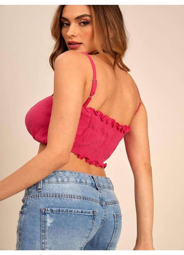 Yacamim - Top Faixa com Lastex Rosa Yacamim F7 Rosa 2