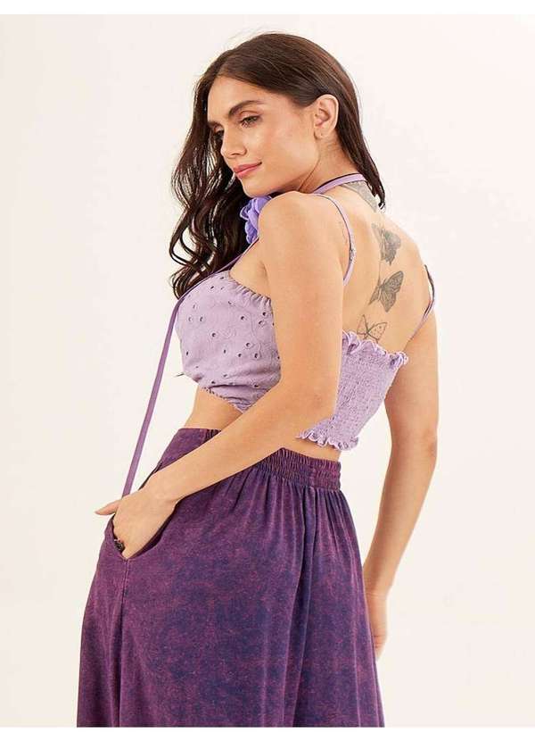 Yacamim - Top Faixa de Guipure Lilás Yacamim Roxo 2