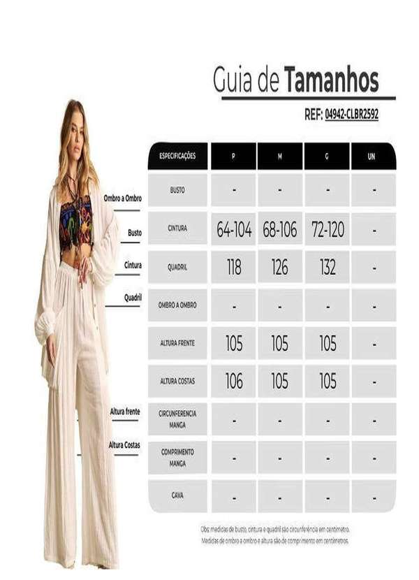 Yacamim - Calça Pantalona com Elástico no Cós Branco Yacamim A9 Branco 6