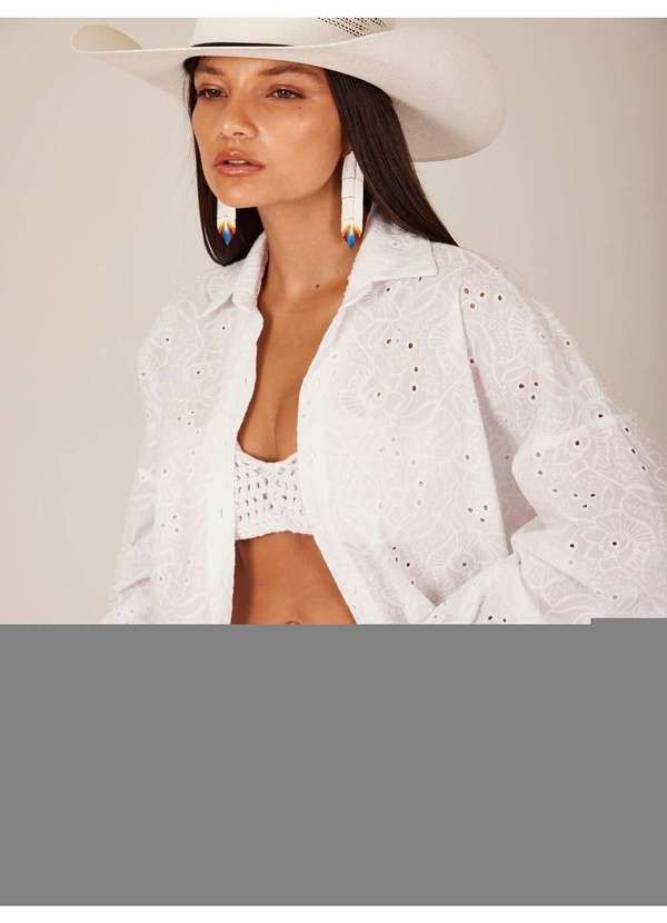 Yacamim - Chemise Clássica Broderie Branco Yacamim M8 Branco 6