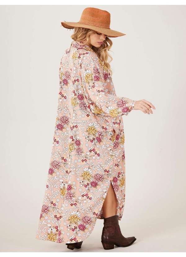 Yacamim - Chemise Longo Amplo Rosé Estampado Yacamim P8 Estampado 3