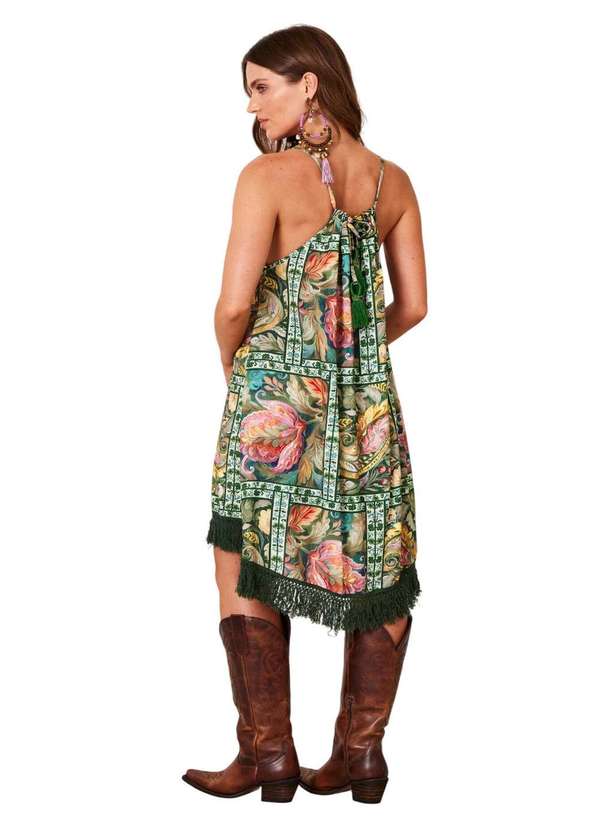 Yacamim - Vestido Curto Mullet Verde Estampa Geométrica Yacamim C8 Verde 2