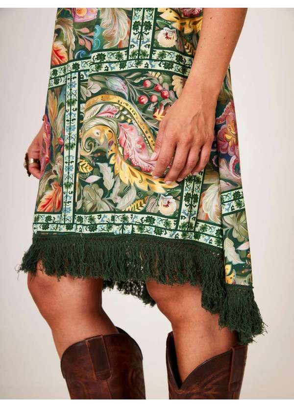 Yacamim - Vestido Curto Mullet Verde Estampa Geométrica Yacamim C8 Verde 7