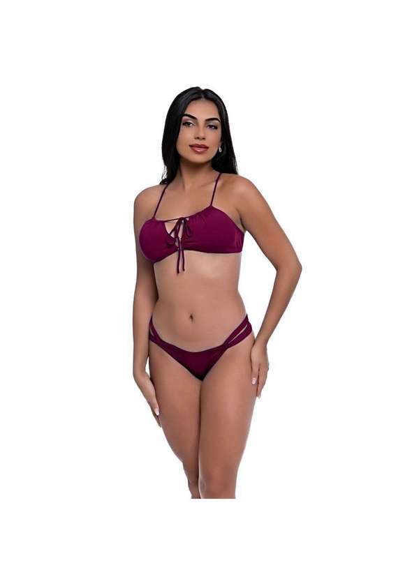 Hype Modas - Biquini Feminino Alcinha Bojo Removível Calcinha Asa Delta Biquíni Marsala