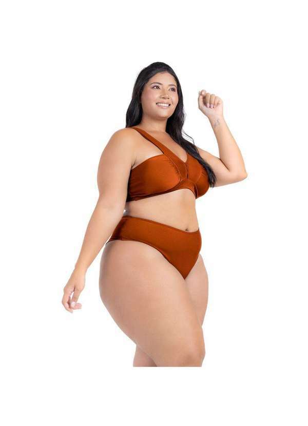 Hype Modas - Biquíni Feminino Plus Size Moda Praia com Bojo Alcinhas Terracota