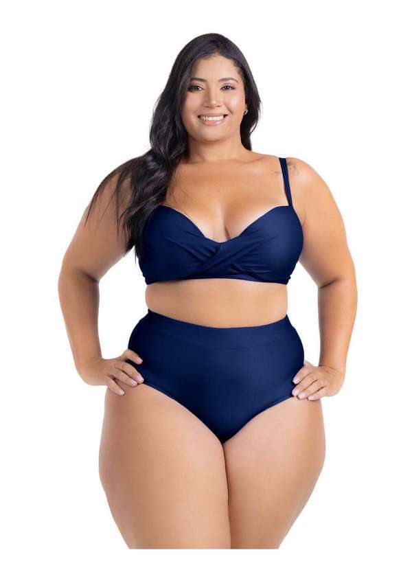 Hype Modas - Biquini Plus Size Feminino com Bojo Estruturado Alças Marinho