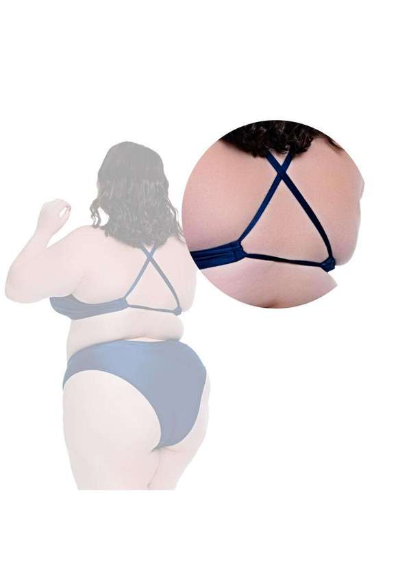 Hype Modas - Biquíni Plus Size Feminino com Bojo Removível Disfarça Biquíni Marinho 3