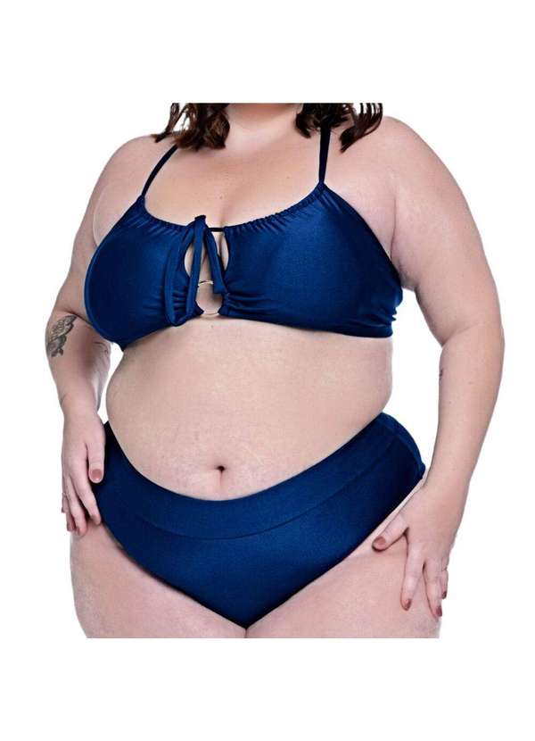 Hype Modas - Biquíni Plus Size Feminino com Bojo Removível Disfarça Biquíni Marinho 2