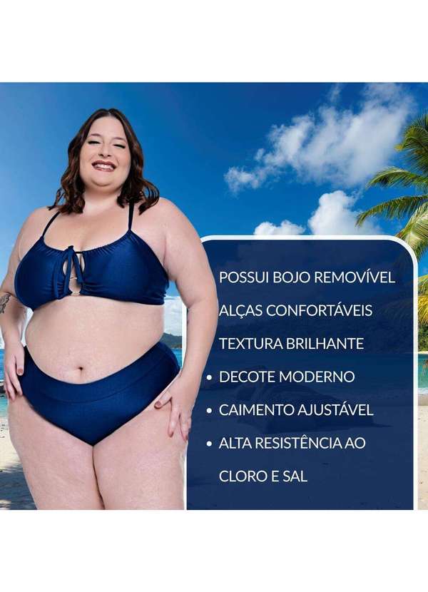 Hype Modas - Biquíni Plus Size Feminino com Bojo Removível Disfarça Biquíni Marinho 7