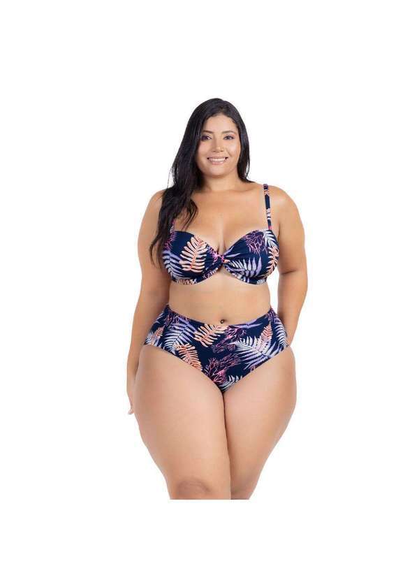 Hype Modas - Biquini Plus Size Feminino com Saia de Abotoar 2 em 1 Moda Roxo
