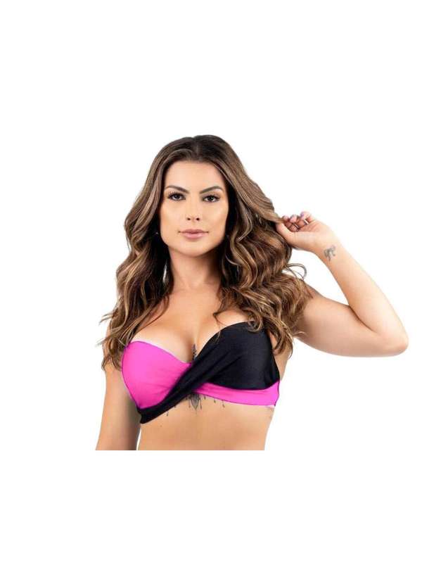 Hype Modas - Bojo Sustentação Parte de Cima Biquíni Avulso Transpassado com Rosa