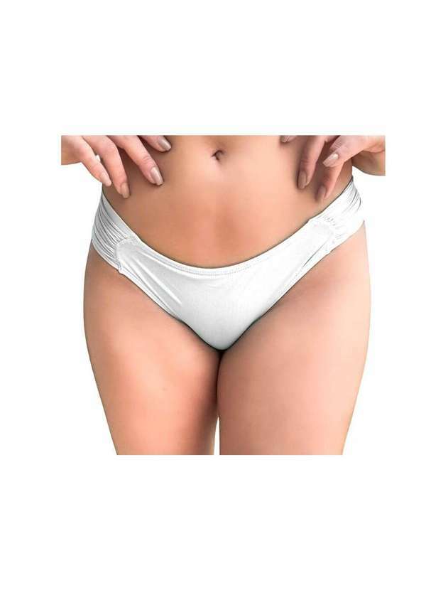 Hype Modas - Calcinha de Biquíni Levanta Bumbum Confortável com Franzido na Branco