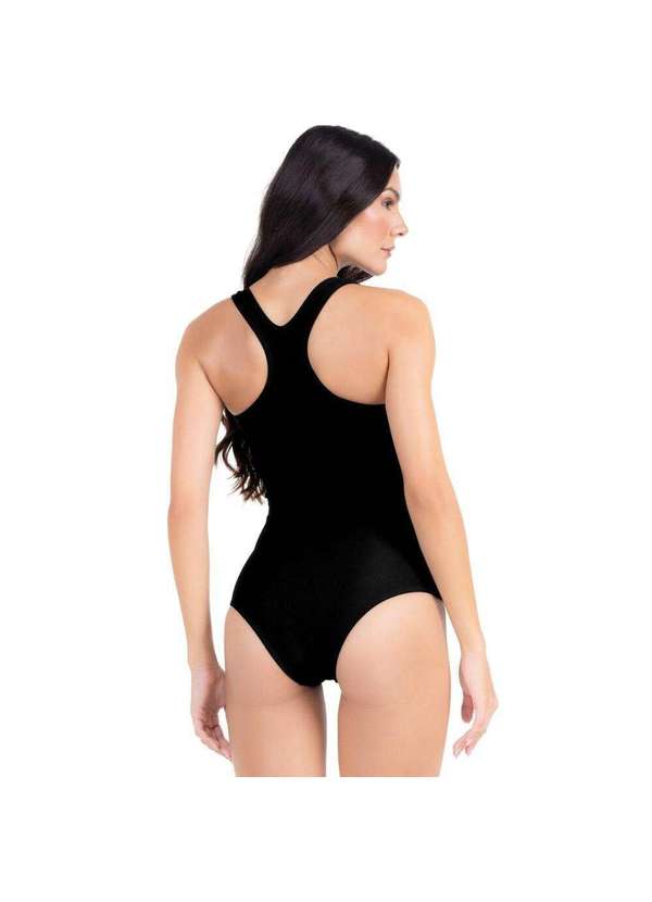 Hype Modas - Body Maiô Feminino Moda Praia Natação Poliamida Premium Liso Preto 2