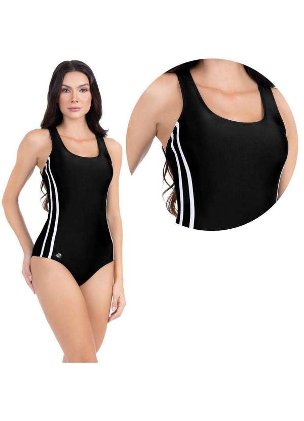 Hype Modas - Body Maiô Feminino Moda Praia Natação Poliamida Premium Liso Preto 4