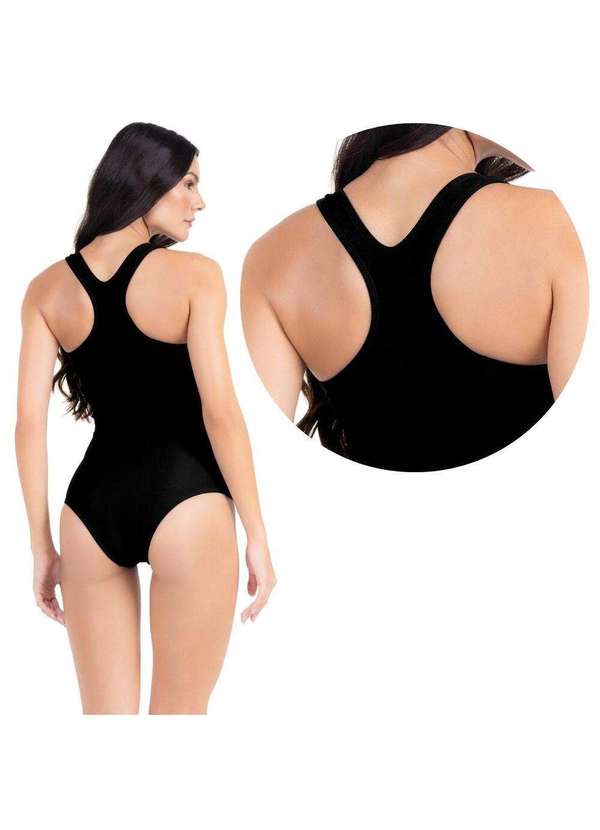Hype Modas - Body Maiô Feminino Moda Praia Natação Poliamida Premium Liso Preto 5