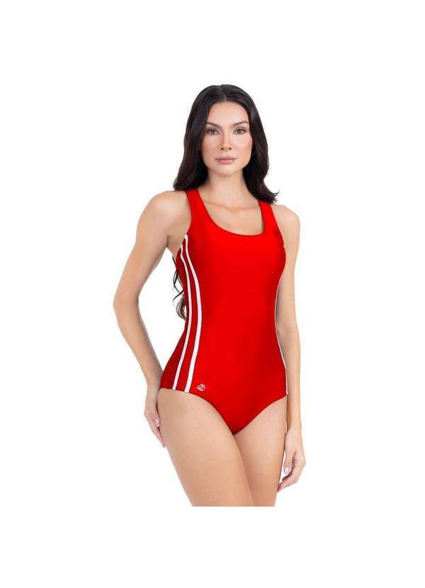 Hype Modas - Body Maiô Feminino Moda Praia Natação Poliamida Premium Liso Vermelho