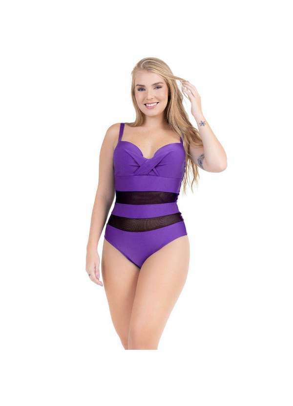 Hype Modas - Maiô Feminino Estruturado com Bojo Fixo Alças Ajustáveis Roxo