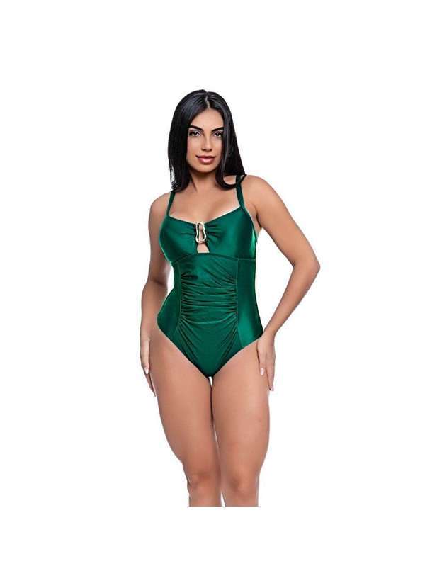 Hype Modas - Maiô Modelador Feminino Detalhe Franzido Disfarça Barriguinha Maiô Petróleo