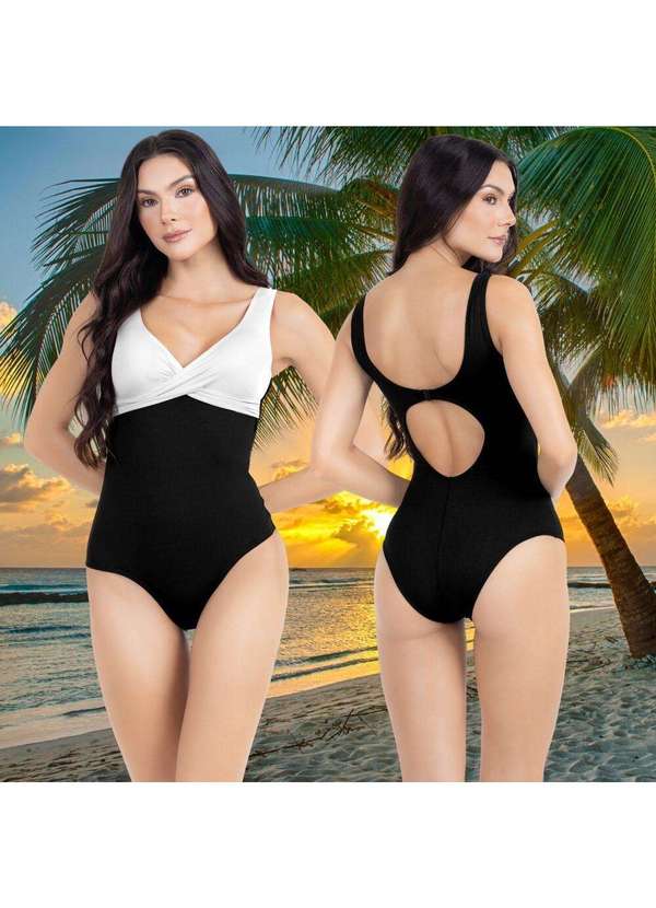 Hype Modas - Maiô Transpassado com Bojo Removível Todo Forrado Tecido Branco 3