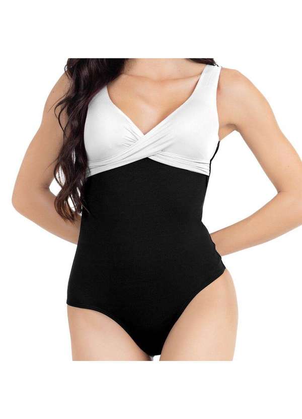 Hype Modas - Maiô Transpassado com Bojo Removível Todo Forrado Tecido Branco 4