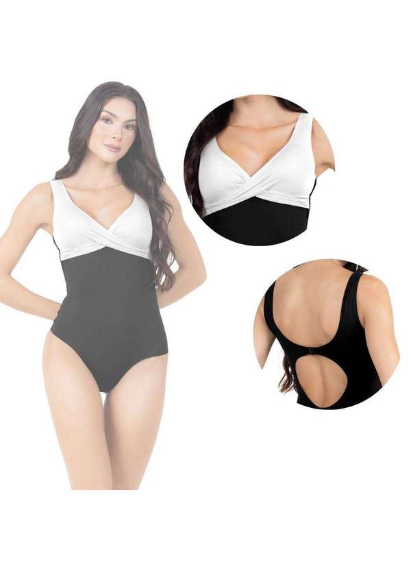 Hype Modas - Maiô Transpassado com Bojo Removível Todo Forrado Tecido Branco 6