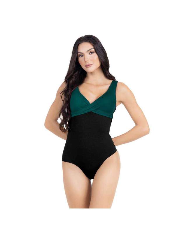 Hype Modas - Maiô Transpassado com Bojo Removível Todo Forrado Tecido Petroleo